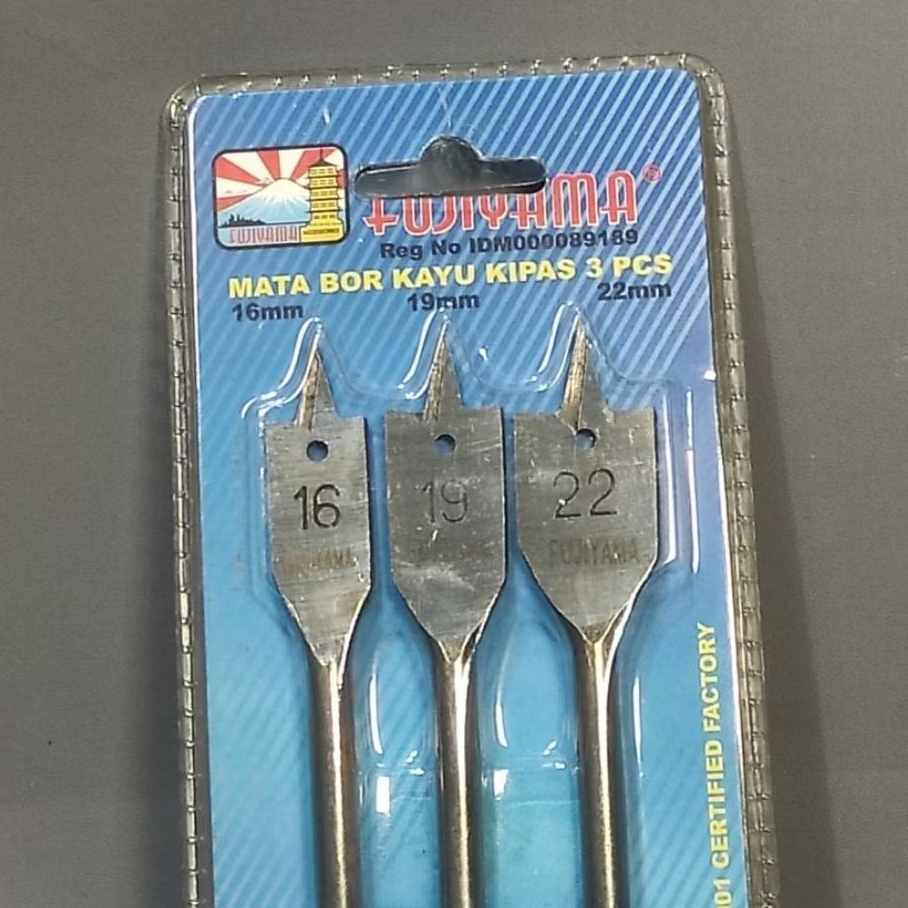 MATA BOR KAYU KIPAS FUJIYAMA SET 3PCS MATA BOR KAYU KIPAS SET