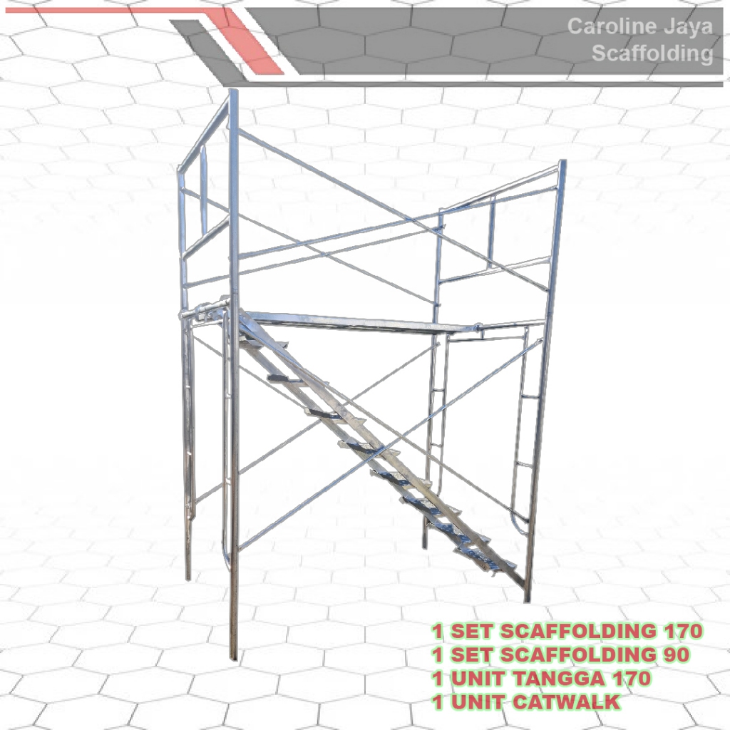 Scaffolding Steger Main Frame 170, Ladder Frame 90 Lengkap Berikut Tangga dan Catwalk