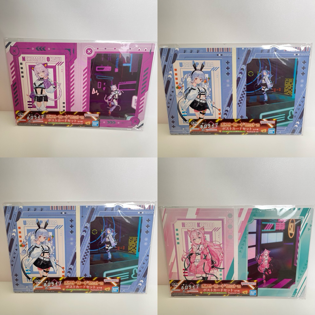 HOLOLIVE Postcard (isi 2) Hololive Cyberpunk Style Usada Pekora, Hakui Koyori, Nekomata Okayu Ichiba