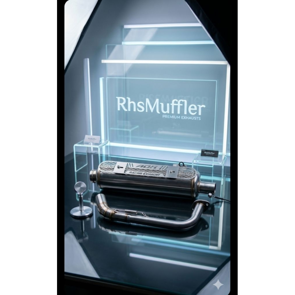 Knalpot standar racing ala arm luster stenlis INLET 38MM untuk beat vario scoopy nmax aerox mio Orig