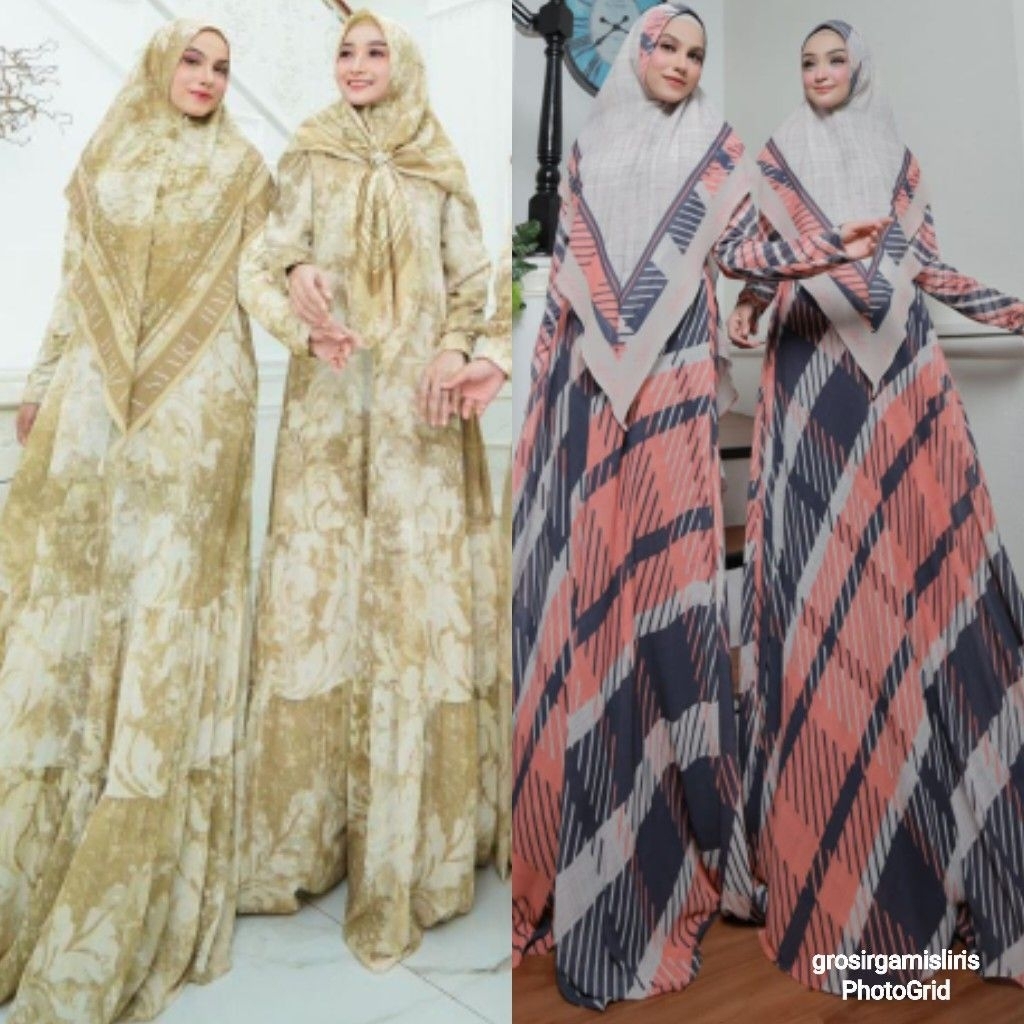 HALIZA SALE STOKU‼️Gamis Zifana Syari Series 1 set Khimar by Haliza Syar'i Haliza Style Haliza Daffi