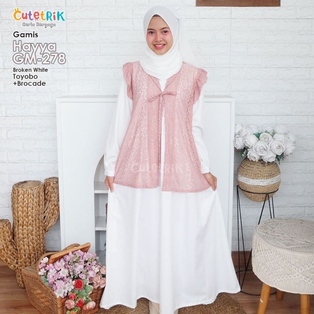 CITETRIK GAMIS ANAK DN REMAJA HAYYA PUTIH ROMPI.BROKLAT
