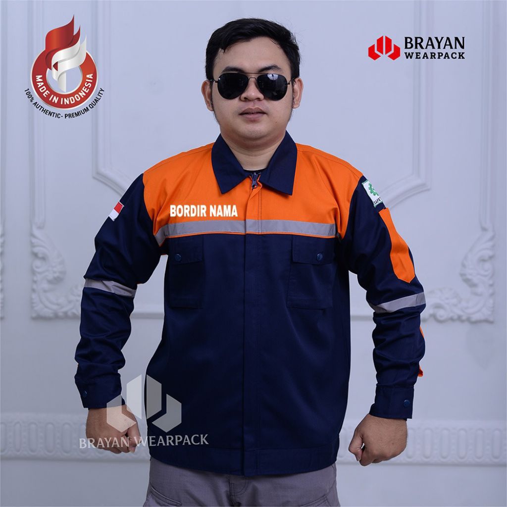 PRE - ORDER CUSTOM BORDIR BAJU WEARPACK SAFETY TULISAN NAMA/LOGO/NAMA PT