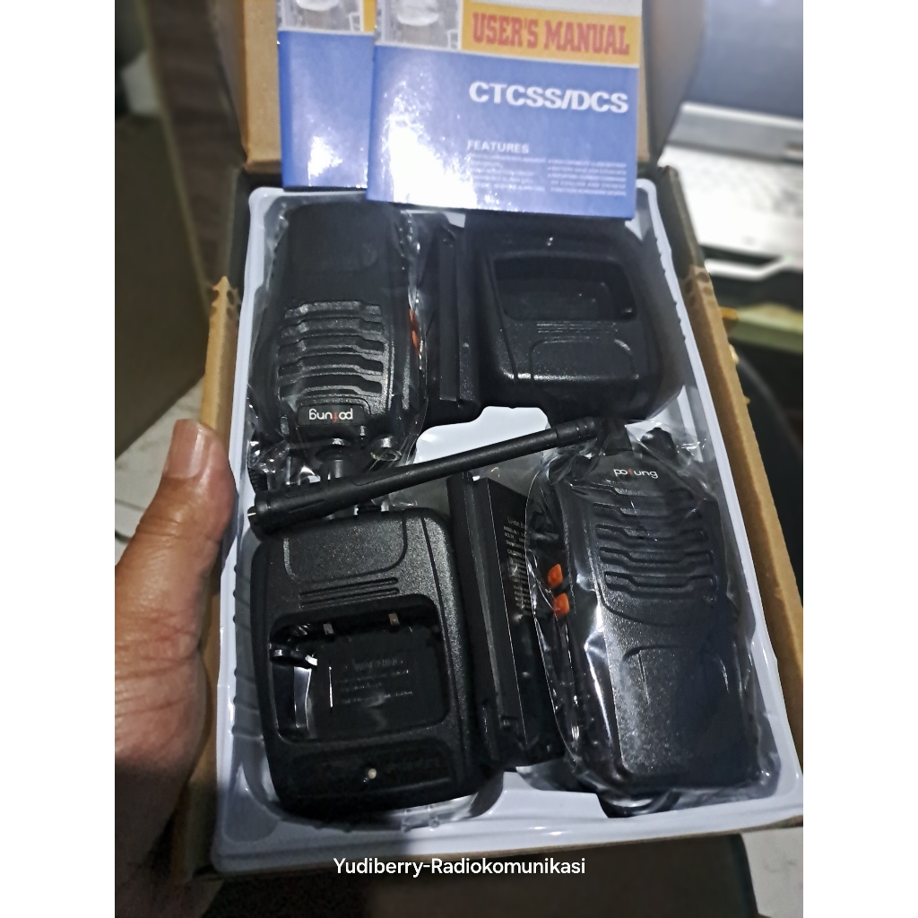 2 HT Pofung 888S BARU Ada BOXnya Isi Dua Ht Pofung 888s Single Band Frekuensi UHF  HT Murah BF 888 S