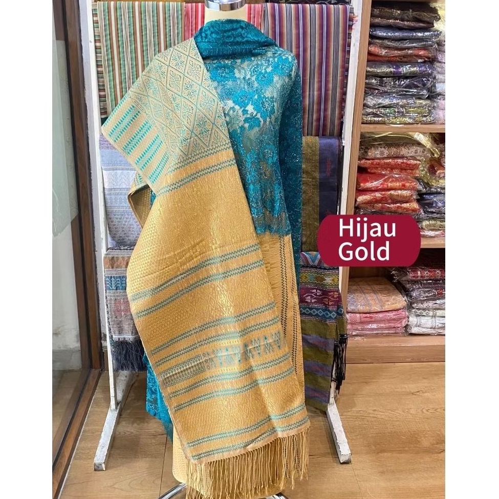 Songket tumtuman kristal kain songket + selendang