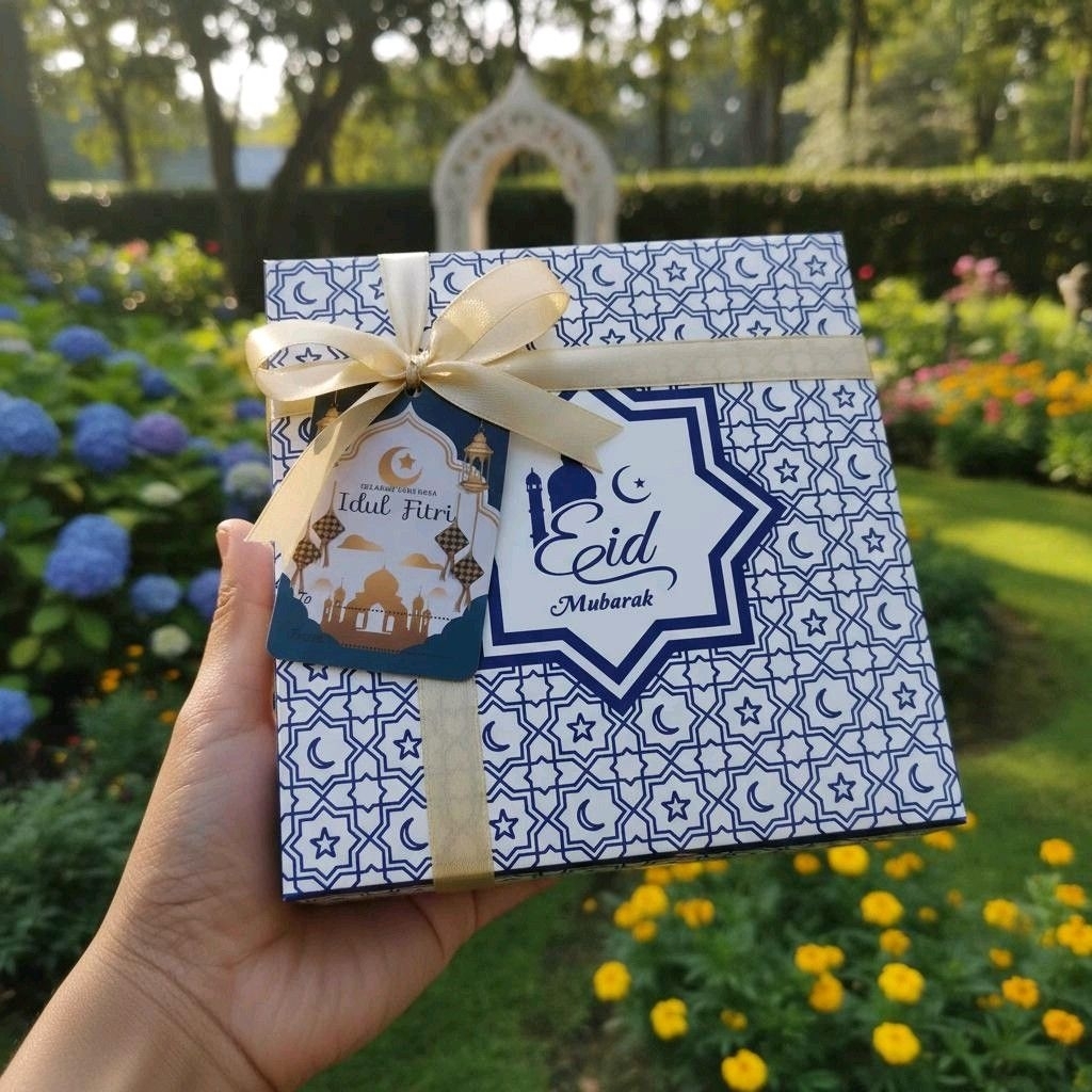 Hampers Lebaran Gift Box Idhul Fitri Hampers Hijab Segiempat motif