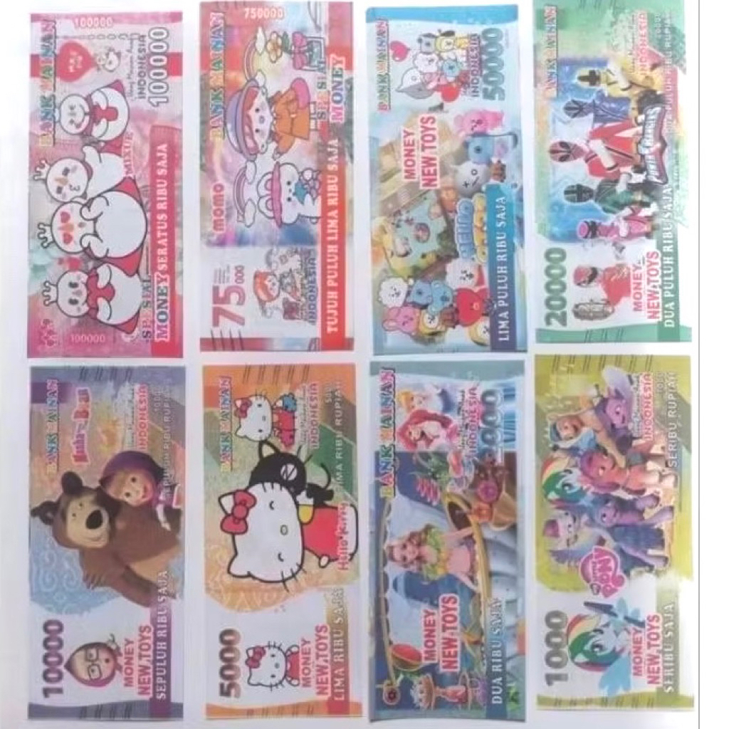 Mainan Uang Karakter Isi 1000 Lembar Grosir Uang Monopoli Monopoly Money Toy