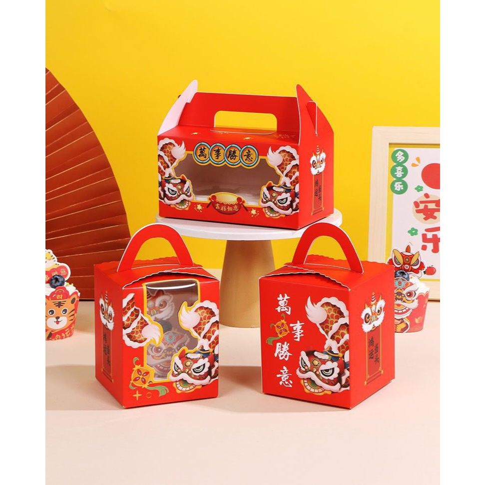 [BOX CUPCAKE IMLEK] Hampers Hadiah Imlek, Kotak Packaging Cupcake Imlek, Gift Box Hampers Parsel Iml