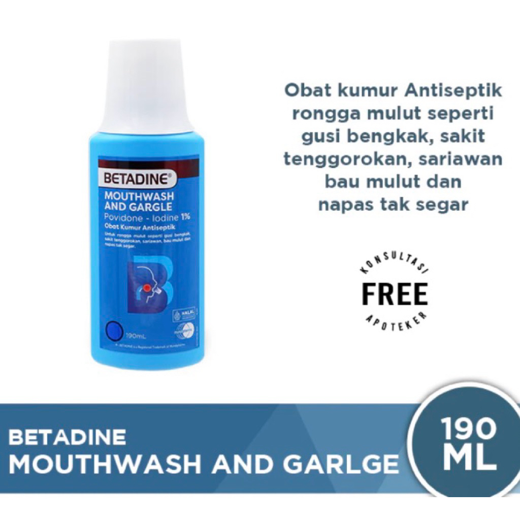BETADINE kumur Obat kumur Betadine 190 ml