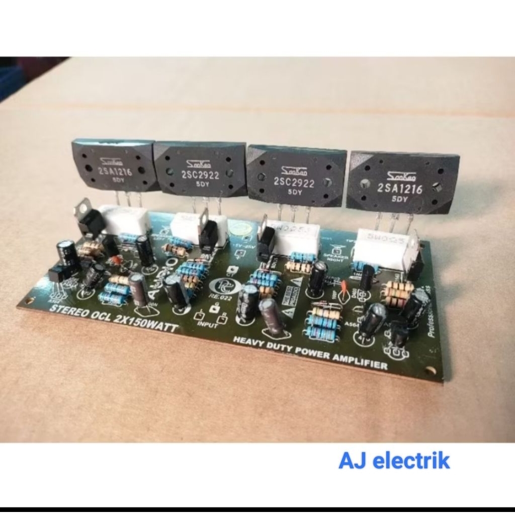 KIT OCL Stereo Final Sanken 2SA1216 2SC2922 5DY 150 Watt Driver TIP.41/42