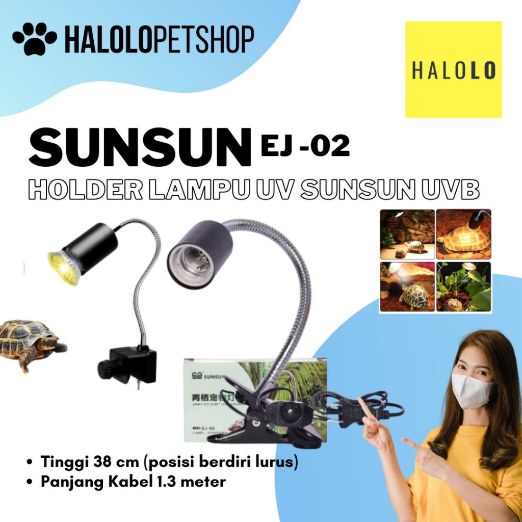SUNSUN EJ02 Holder Lampu Aquarium Tempat Lampu UV Aquarium Holder UV B Kura Kura / Reptil