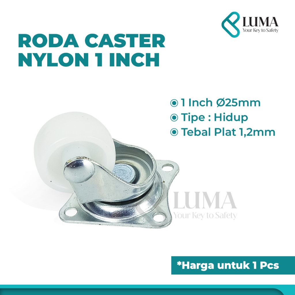 Roda Caster Nylon 1" Inch - Hidup