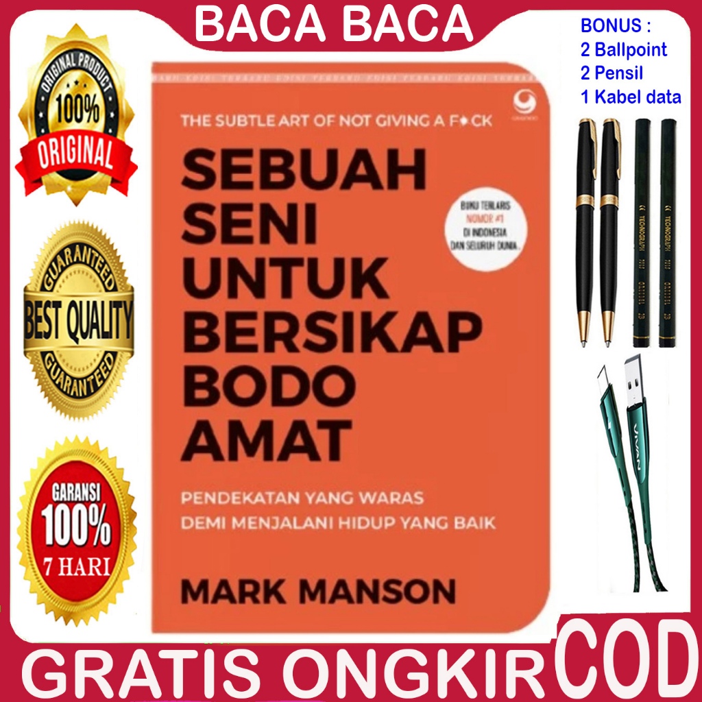 Sebuah Seni Bersikap Bodo Amat Edisi Pocket - Ori - Bonus 4 alat tulis & 1 kabel data