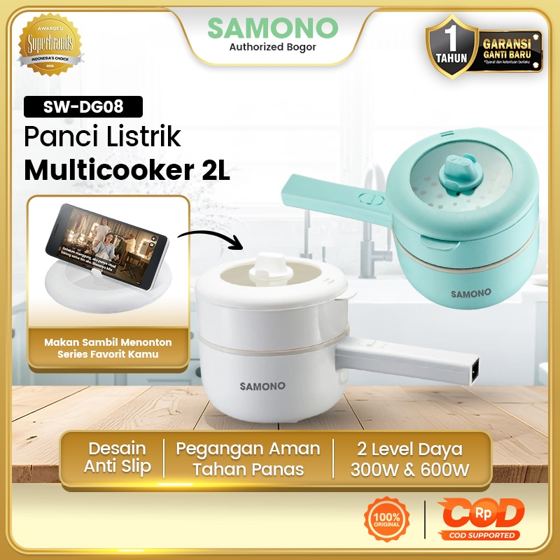 SAMONO Panci Listrik 2L Anti Lengket alat dapur alat masak alat masak listrik panci mpasi bayi panci