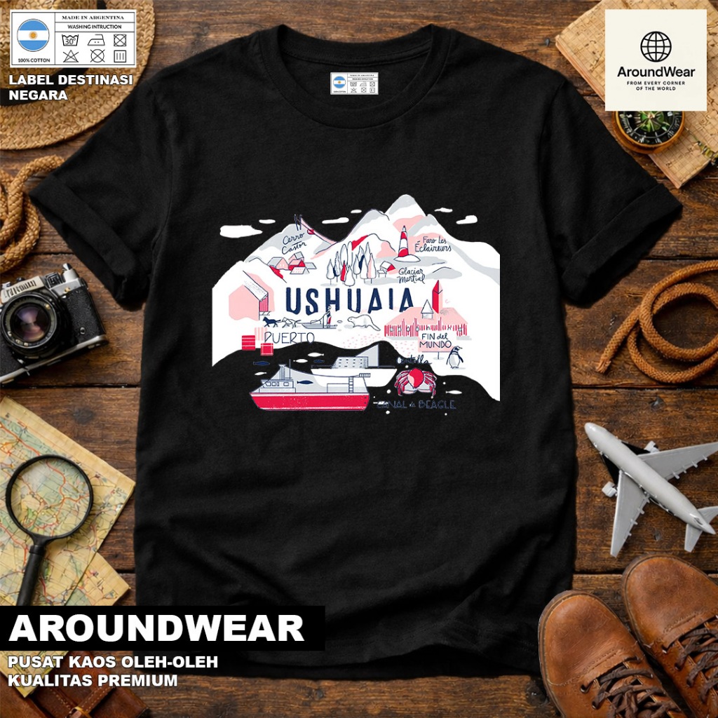 BAJU KAOS OLEH OLEH ARGENTINA 3, PAKAI TAG NEGARA ASAL ARGENTINA BAHAN SOUVENIR PREMIUM GIFT