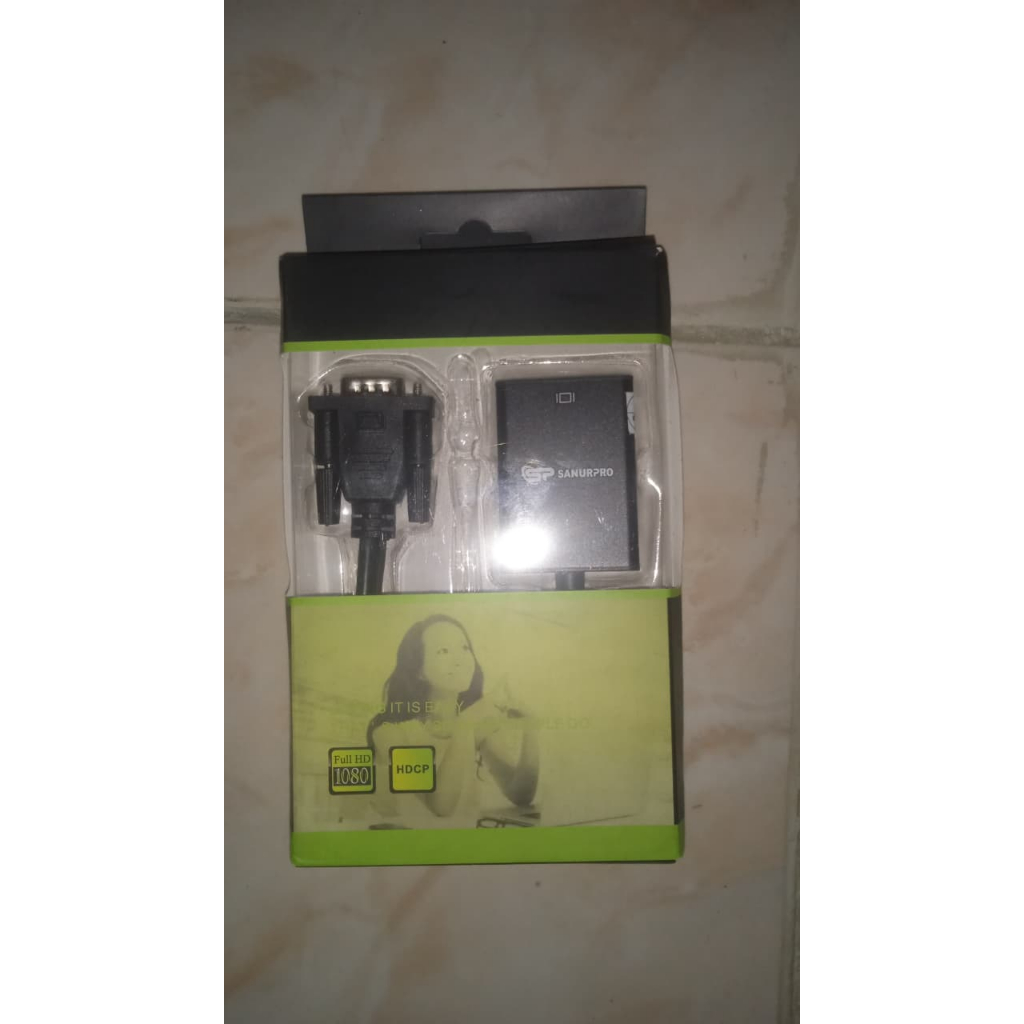 CONVERTER VGA TO HDMI + AUDIO I LINK/KTK HIJAU