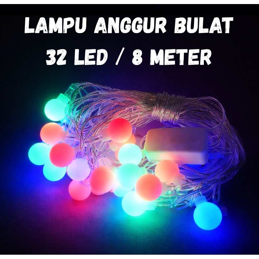 Lampu Hias Anggur / Lampu Hias Aesthetic Bentuk Anggur / Lampu Warna-Warni Berbentuk Anggur Bulat