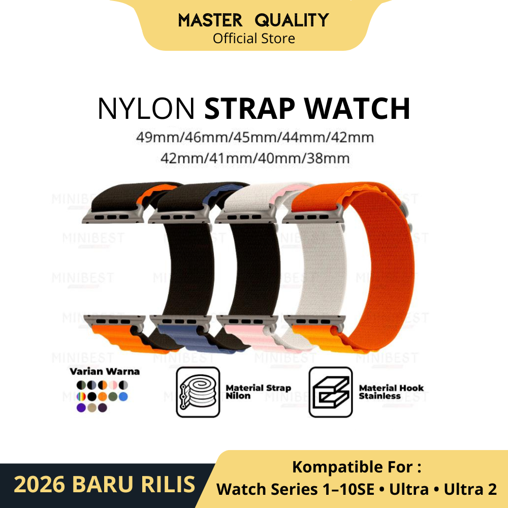 Minibest Nylon Loop Strap Apple Watch Ultra 2 & Series 10–1 44mm Soft Band Compatible Smartwatch