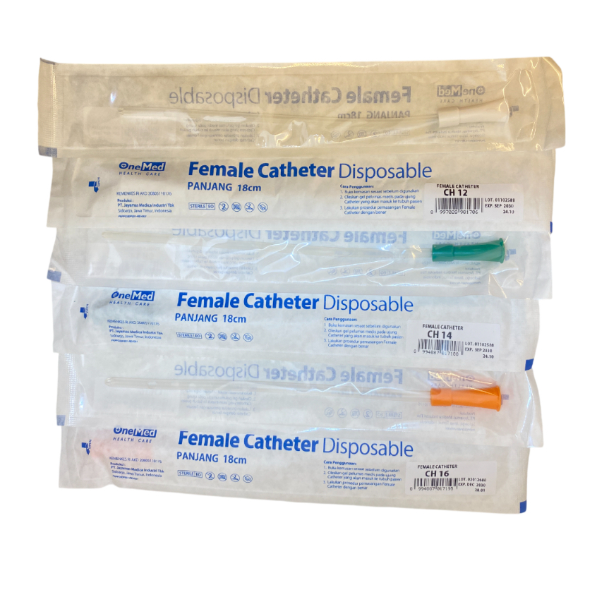 ONEMED FEMALE CATHETER DISPOSABLE URINE KATETER SELANG KATETER WANITA READY STOCK 100% ORIGINAL TERM