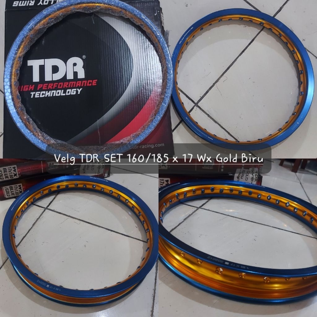 Velg TDR SET 160/185 x 17 Wx Gold Biru (160, 185 ring 17)