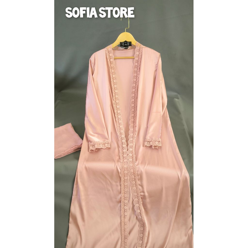 OUTER ABAYA/LONG CARDIGAN PREMIUM free pashmina viscose SET OUTER PASHMINA LEBARAN TERBARU