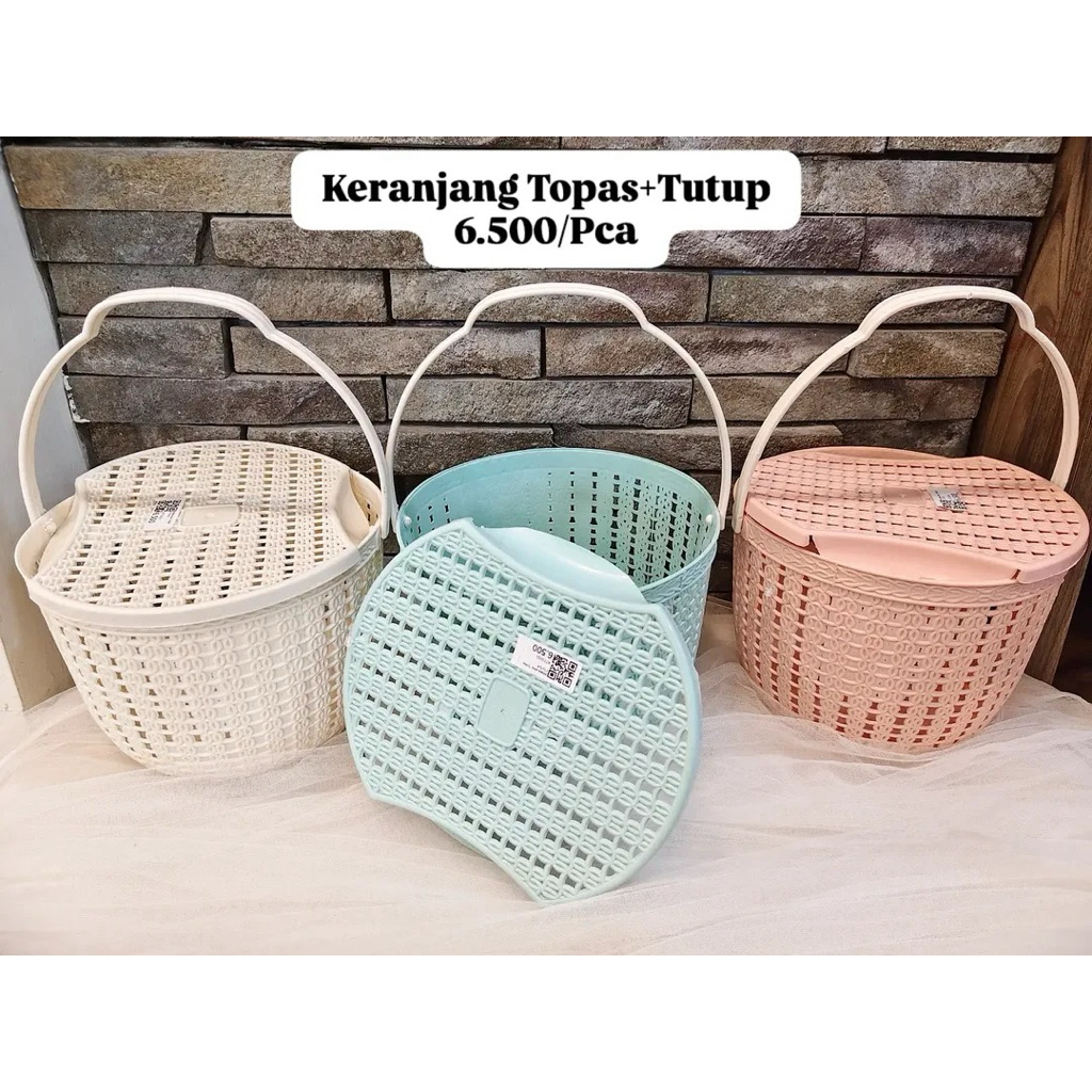 Keranjang Topas Serbaguna dengan Tutup (Wakul/Besek Plastik)