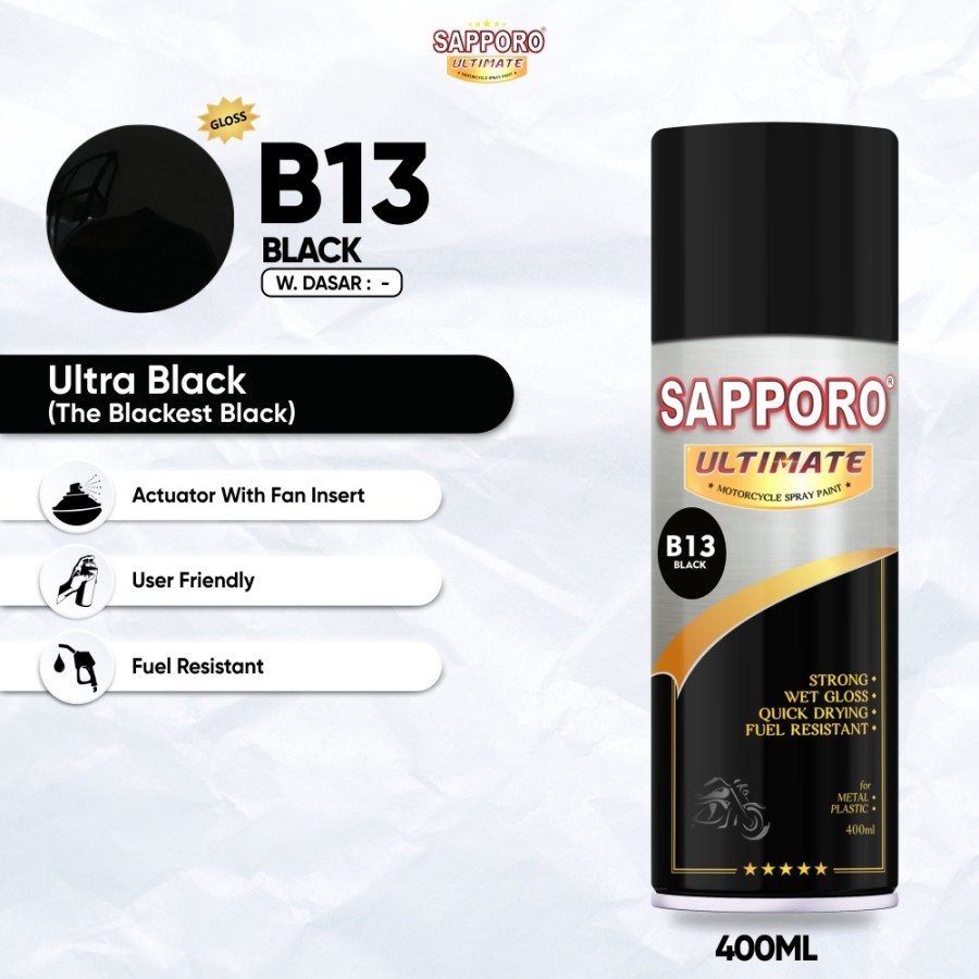 Sapporo Ultimate B13 Black / Sapporo Ultimate / Cat Aerosol Terbaik / Sapporo Spray / Sapporo
