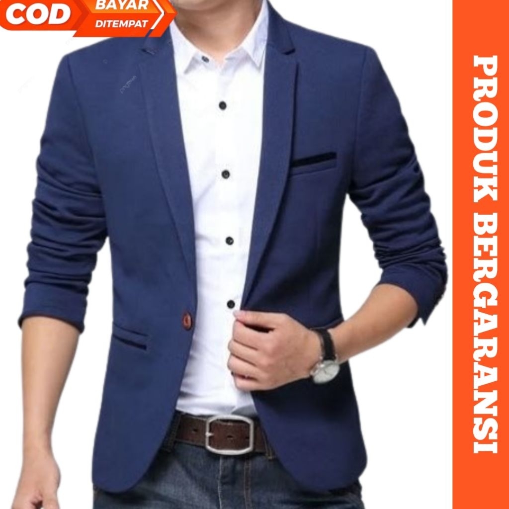 Stelan Jas Pria Keren Blazer Kekinian Slimfit Premium ( Jas & Celana )