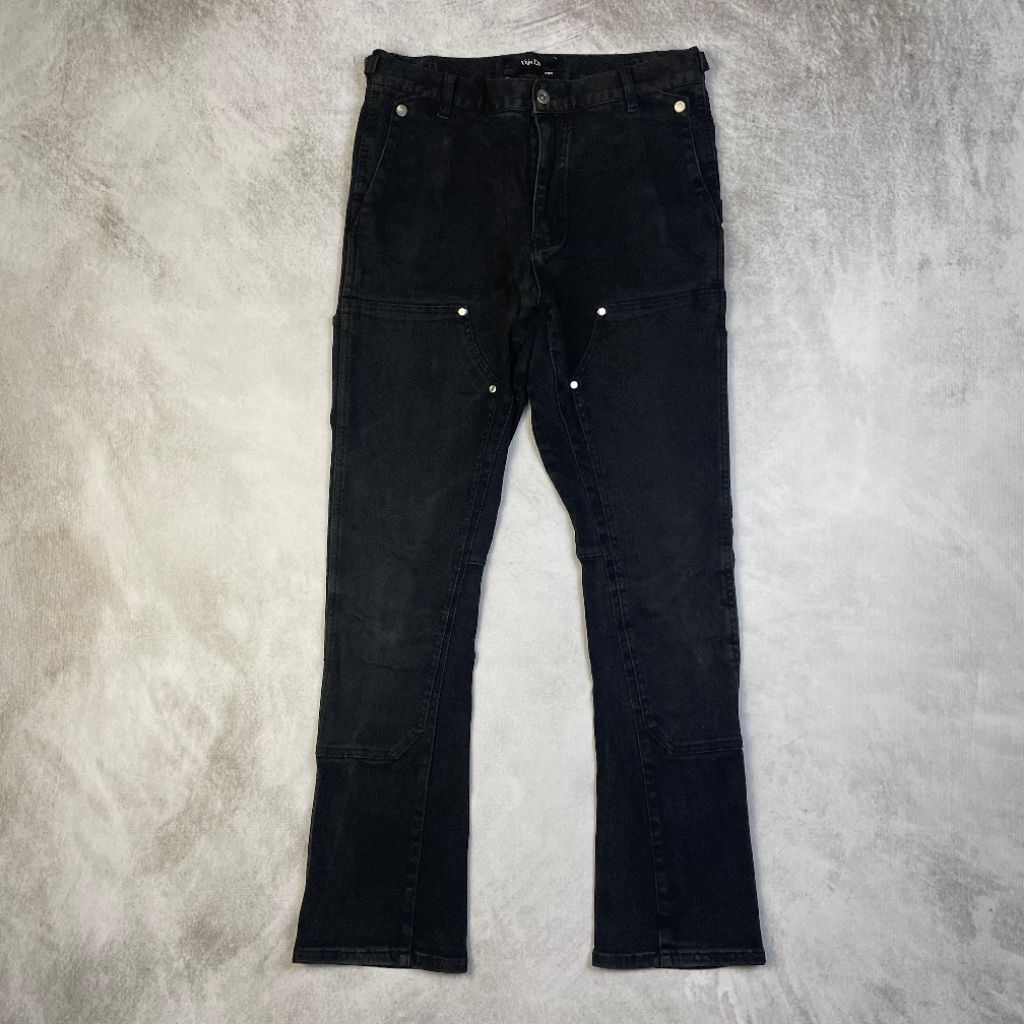 Vuja De Flare Double Knee Back Zip Denim