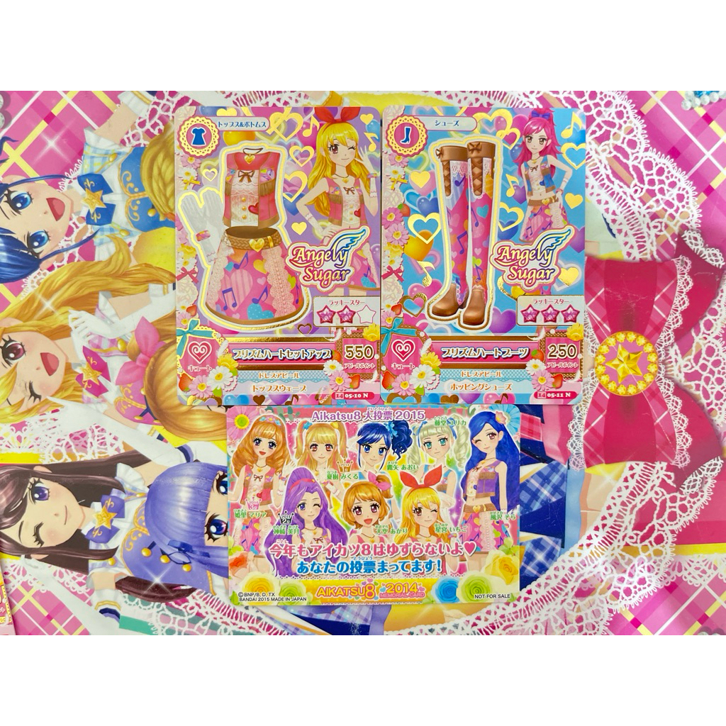 Kartu Aikatsu Angely Sugar Unit Aikatsu8 Prism Heart Set Promotion Card Ichigo Hoshimiya Seira Otosh