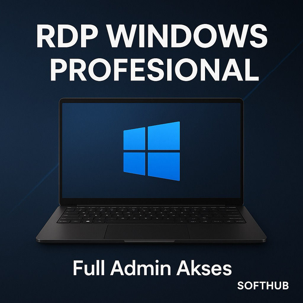RDP Windows Profesional – Full Admin Akses | SOFTHUB