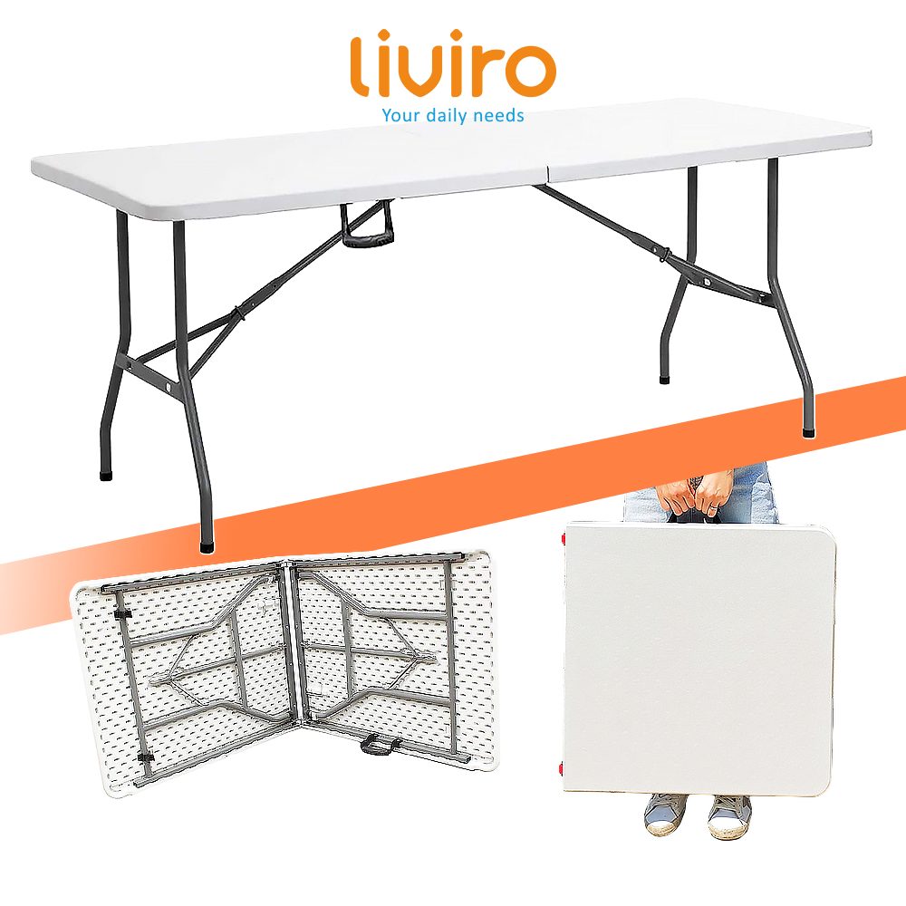 Liviro Meja Lipat Jumbo Serbaguna Portable Folding Table Outdoor Indoor Camping Jualan Premium