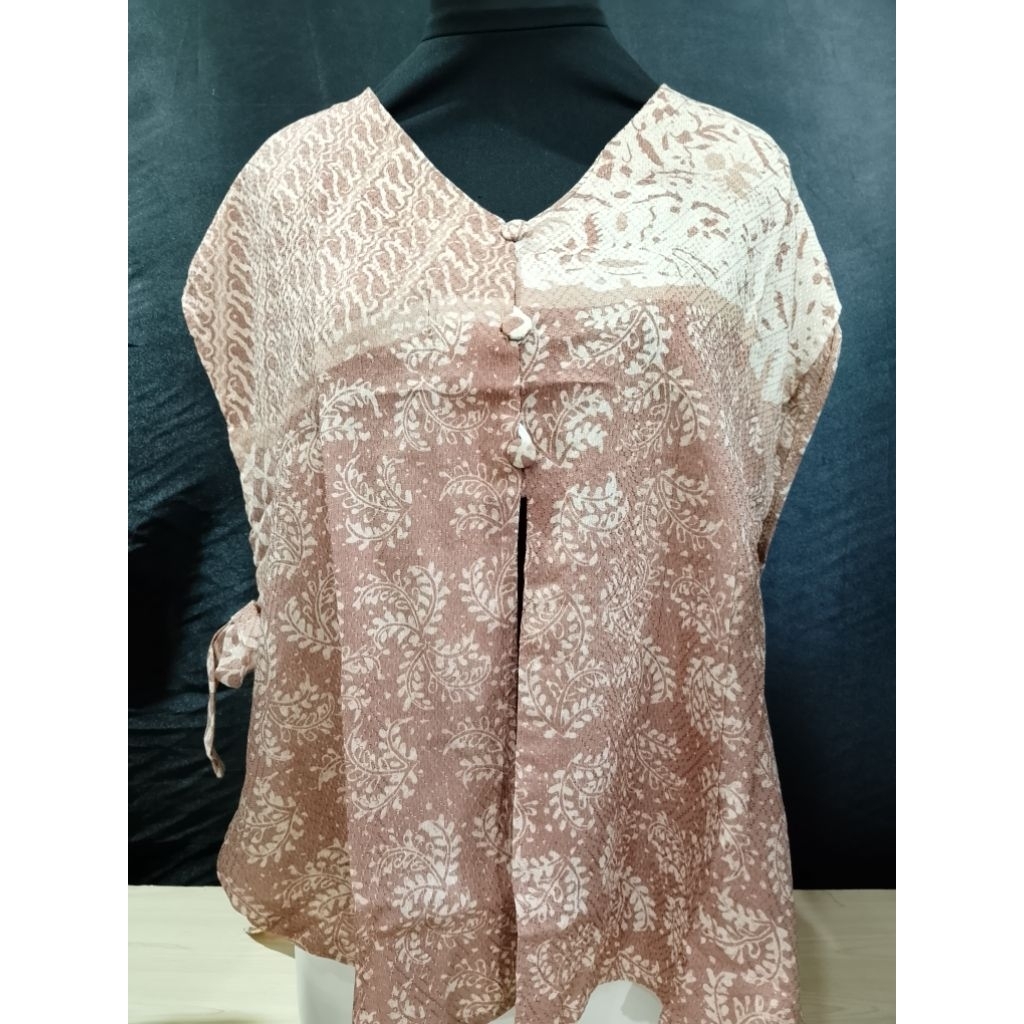vest Batik Wanita kekinian Bahan Dobby Batik cap asli