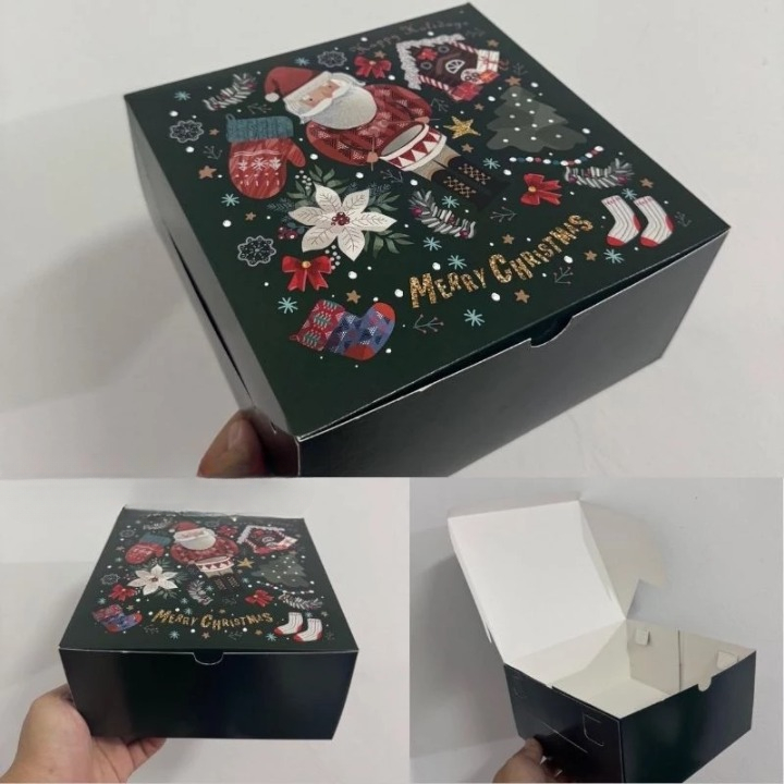 5 Pcs Dus Natal 20x20x10 cm Dus Kue Natal Hampers Packaging Snak Natal