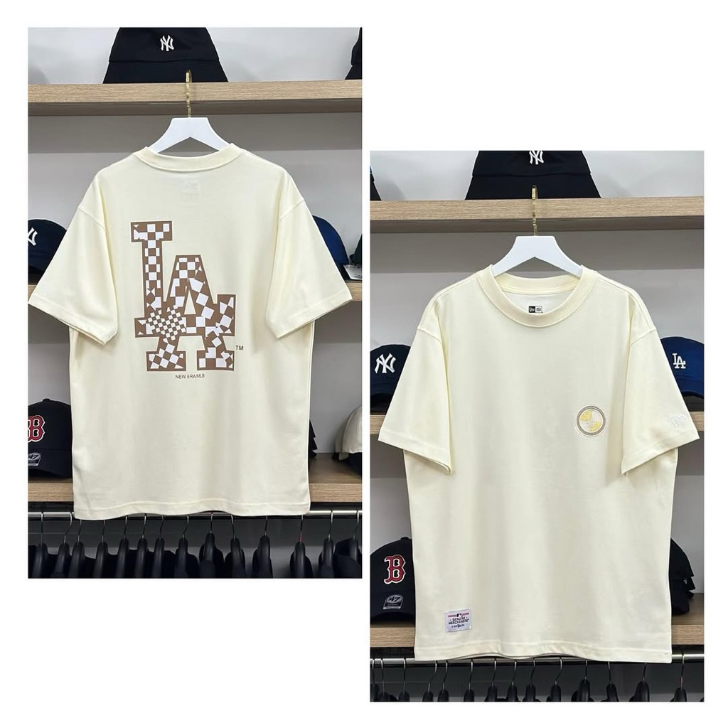 Baju Baru Tshirt Kaos MLB LA New Era Full Cotton 20S super Premium Unisek ceam