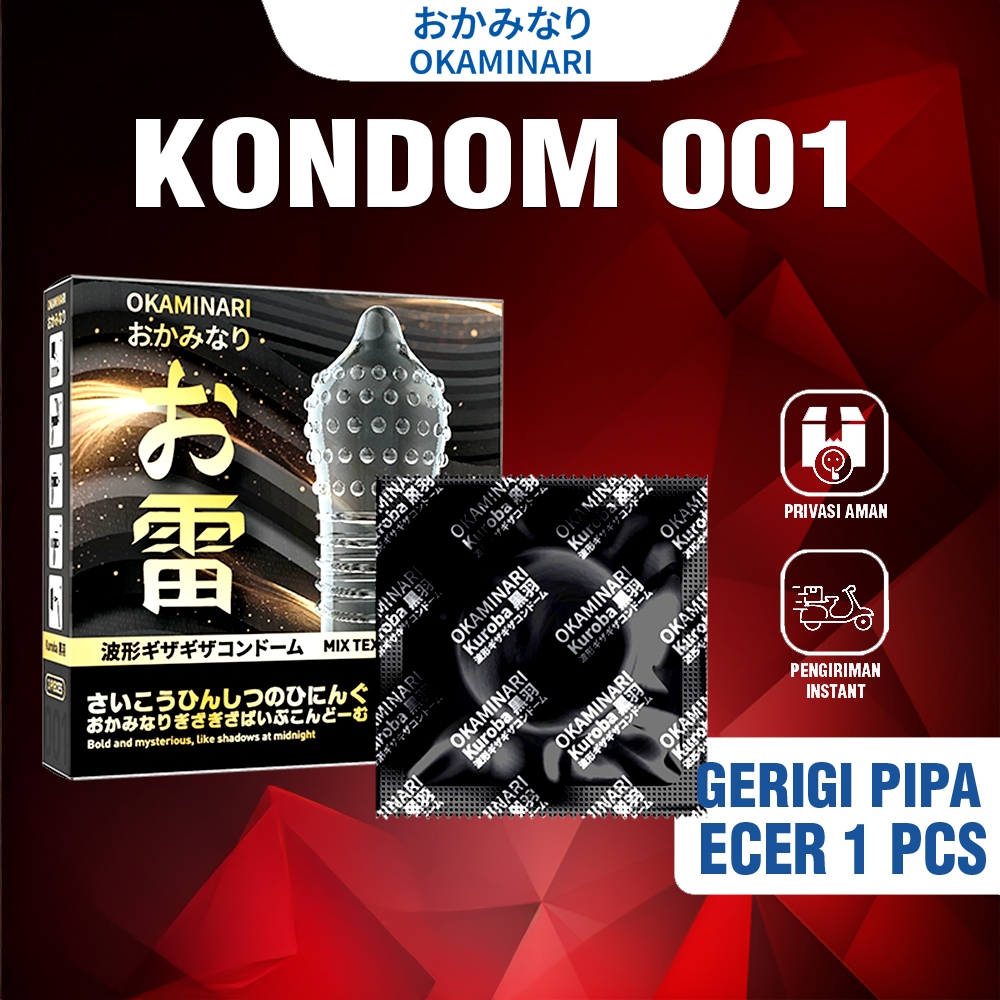 Okaminari Kondom Bergerigi Pipa Tebal Jepang 001 - Varian Eceran 1 Pcs ( Saset )