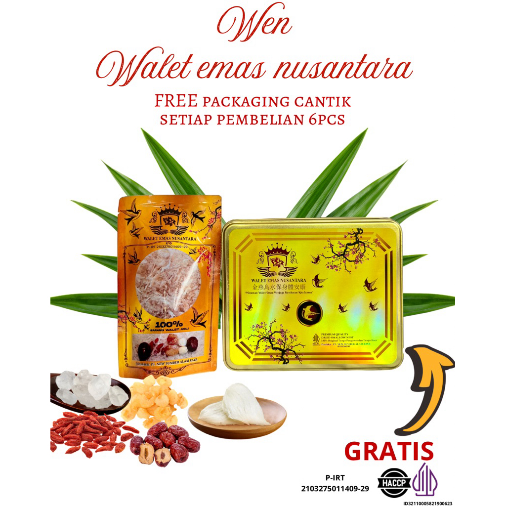 WEN KALENG ISI 6/ MINUMAN SARANG WALET/ MINUMAN SARANG BURUNG WALET/ MINUMAN SARANG BURUNG WALET