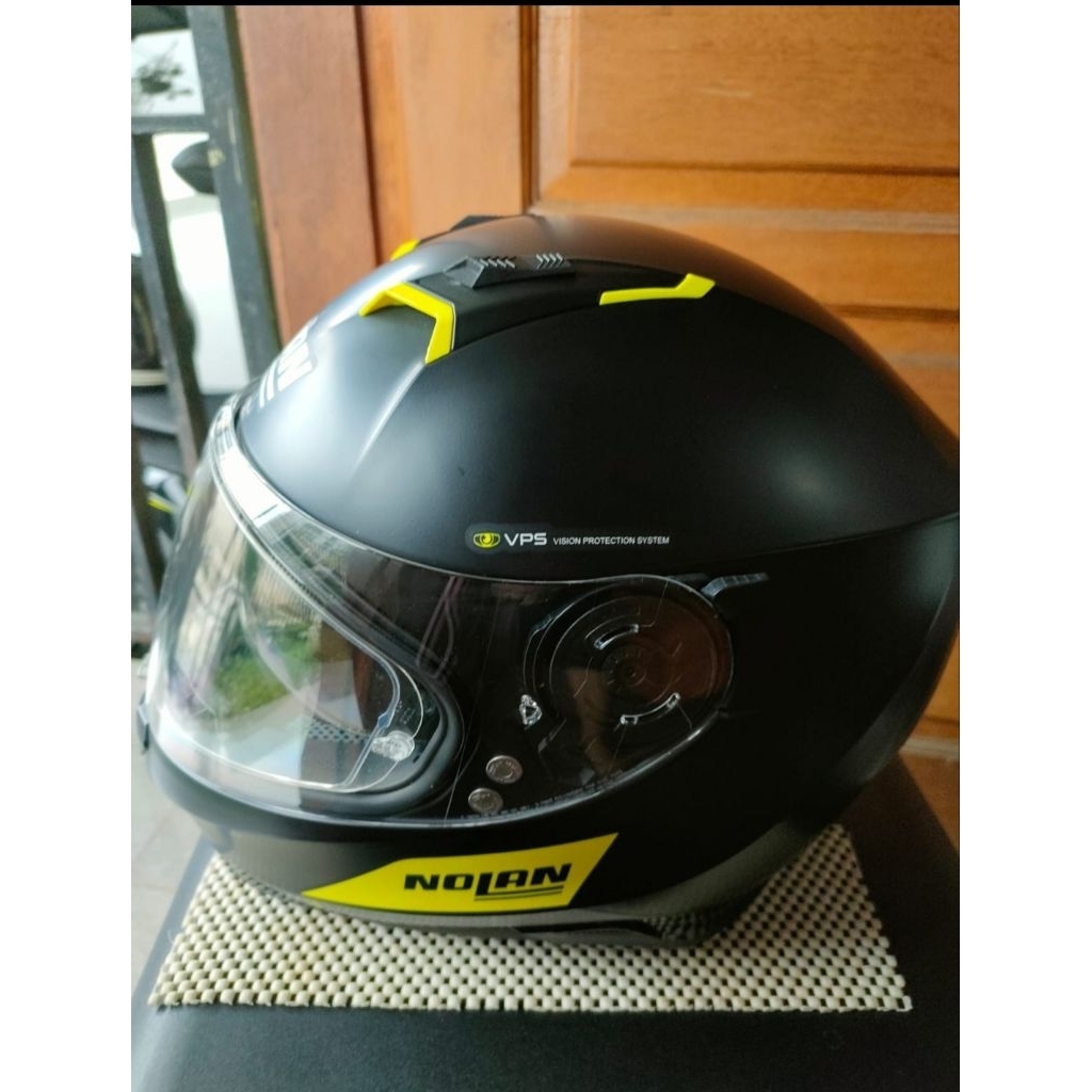 Preloved Helm Nolan N87 Ukuran S Flat Black Yellow Fluo