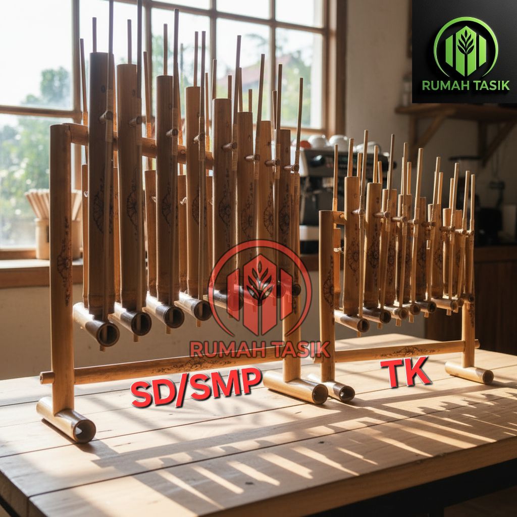 Angklung Anak TK SD SMP 8 Nada 1 Oktaf Bambu Asli
