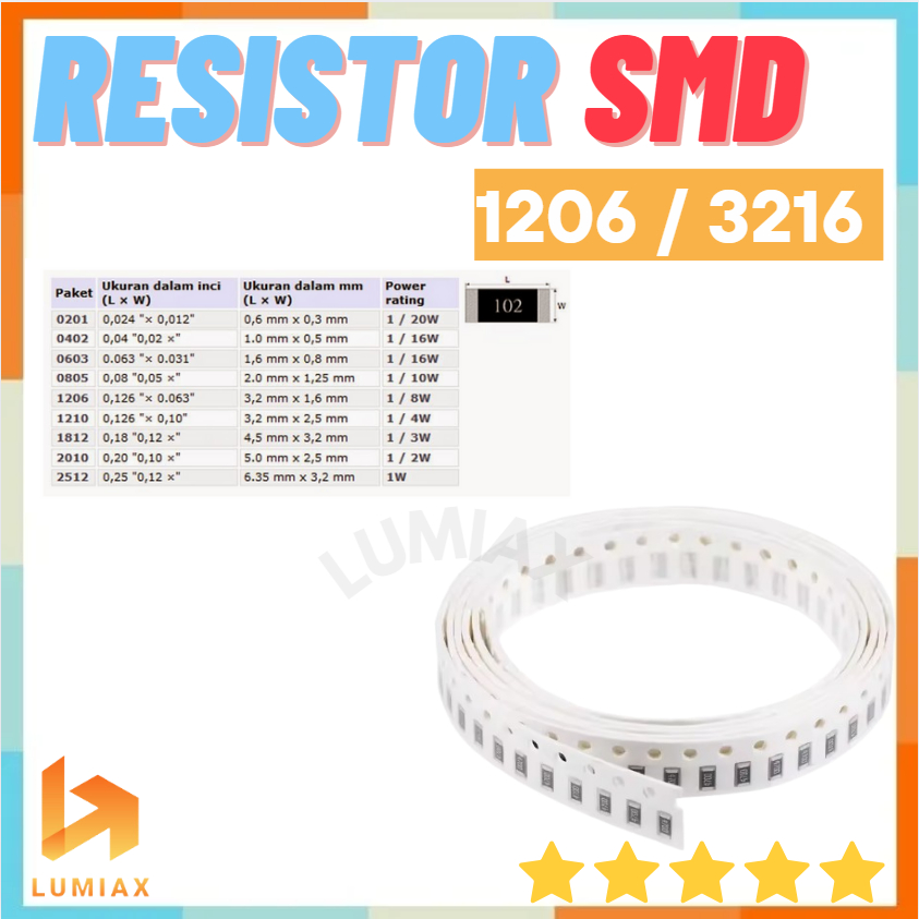 10pcs Resistor SMD 1206 5% 1R SMD 1ohm