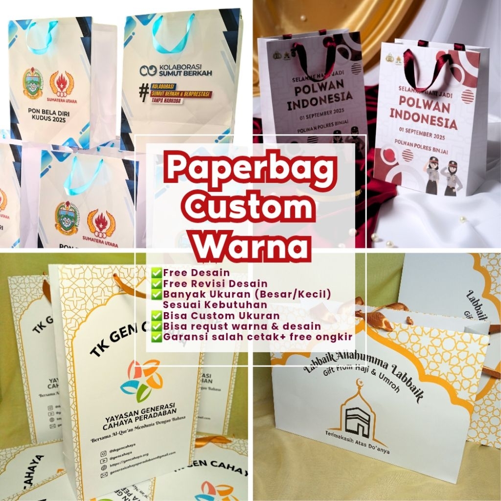Paperbag custom warna / paperbag custom logo / paperbag request / paperbag custom desain / paperbag 