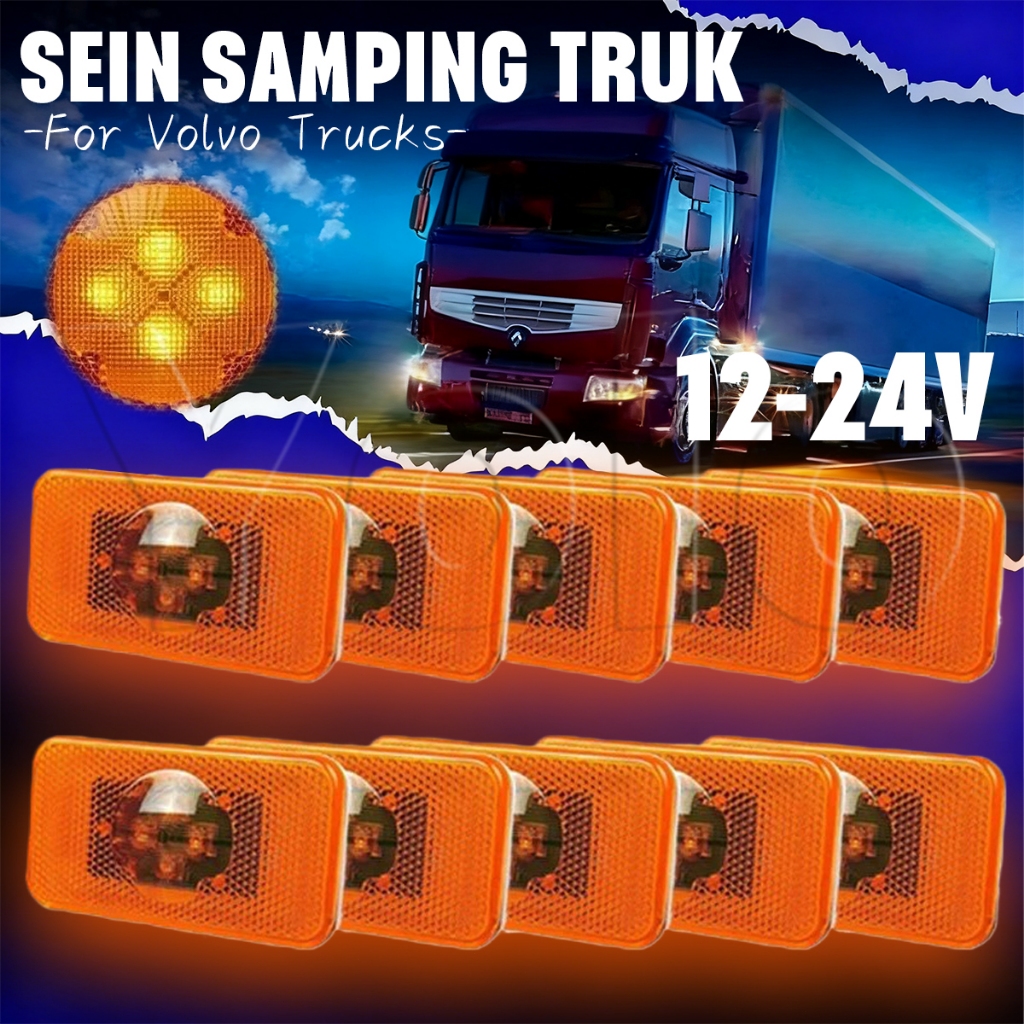 10pcs/20pcs Lampu Sein Samping Truk Led 24v Universal Volvo Lampu Truk Mobil Led Sein Mobil Lampu 24