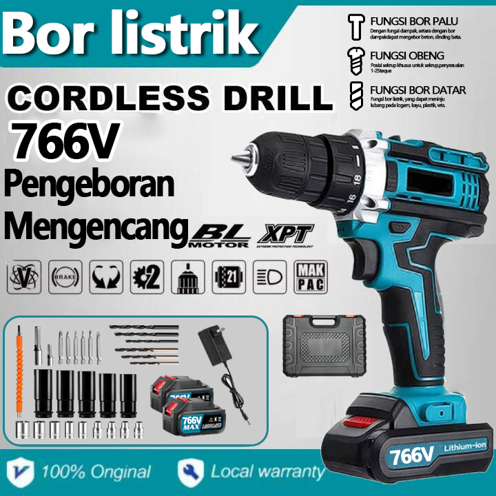 CORDLESS IMPACT WRENCH Speed Bor Listrik Mesin Cordless Drill Battery impact drill Cordless Bor Bate