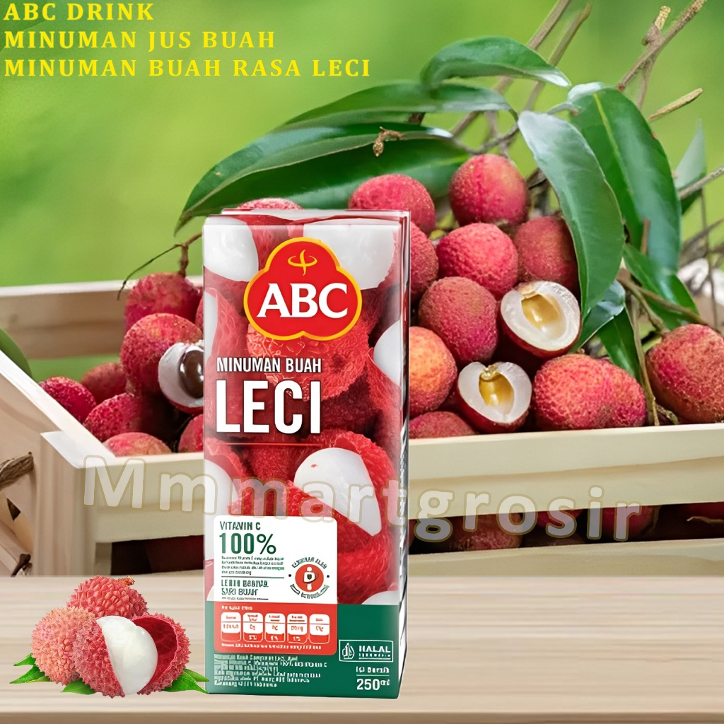 Abc Drink / Minuman Jus Buah / Minuman Buah Rasa Leci / 250ml