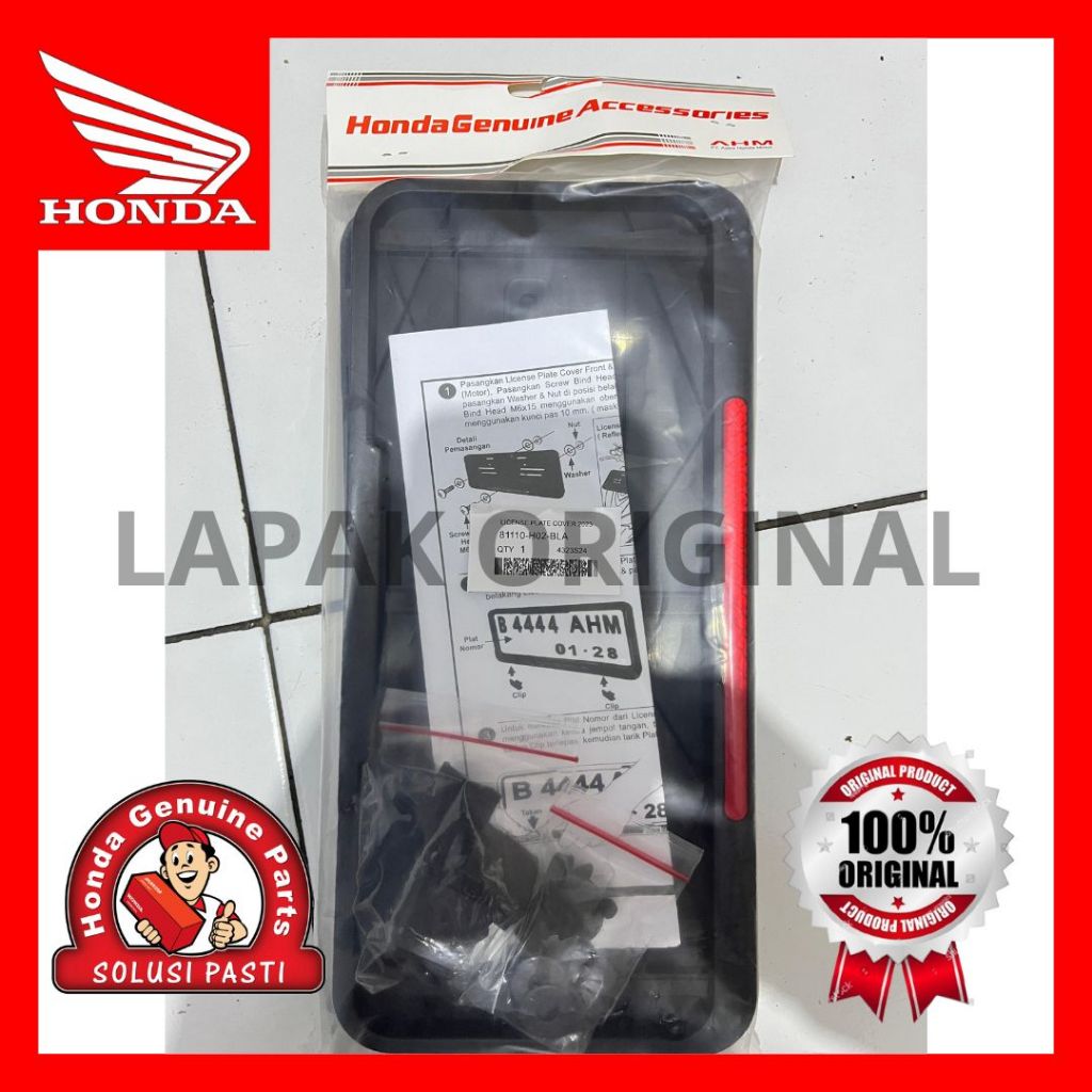 Cover Plat / Dudukan Plat Nomor Motor Honda Ori AHM — Produk orisinal AHM untuk dudukan plat nomor, 