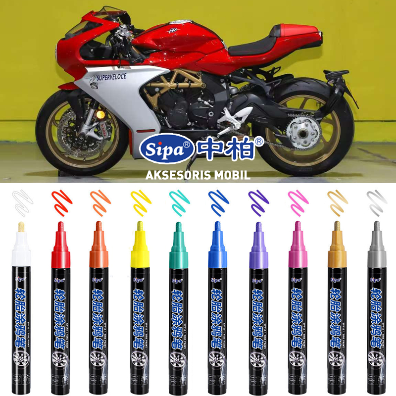 Sipa SPIDOL BAN  PREMIUM spidol velg motor permanen Terbaik Mobil Motor/Karet/Nat Keramik Permanen/
