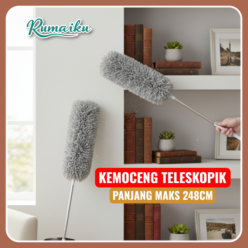 [Rumaiku] Kemoceng Panjang teleskopik - Kemoceng Teleskopik 248cm - Kemoceng Panjang microfiber - Ke