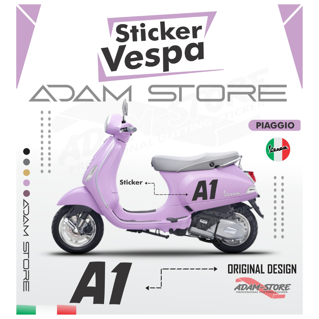 VL29 Sticker Motor Vespa Lx / Stiker Vespa s 125 / Sticker Motor Vespa Lx i-GET 125