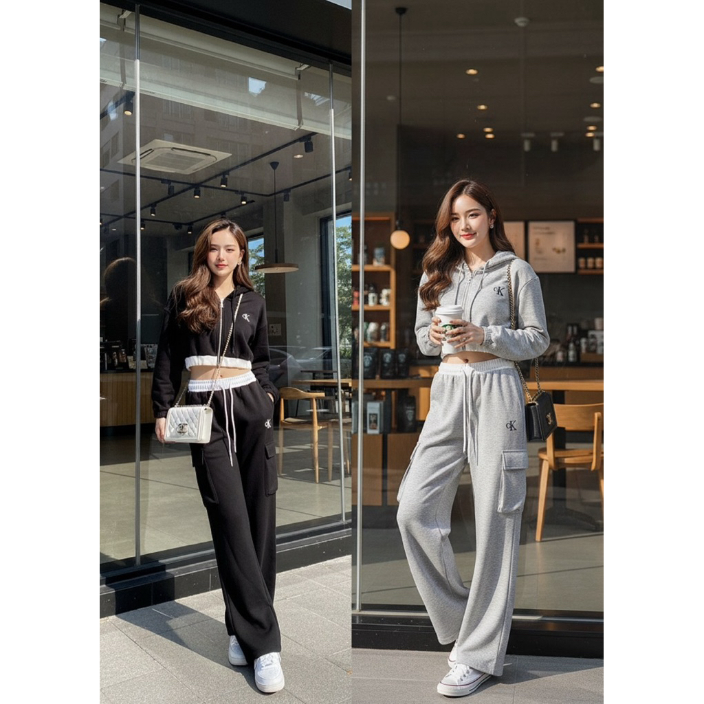 Codeine Set | Cotton Candy Import Bangkok | Set Hoodie Zipper Jacket Long Pants Import Bangkok