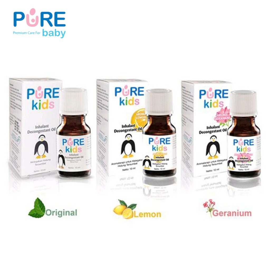 Pure Baby Kids BB Inhalant Decongestant Oil Cairan Aromaterapi Pilek Hidung Tersumbat Cairan Aroma D